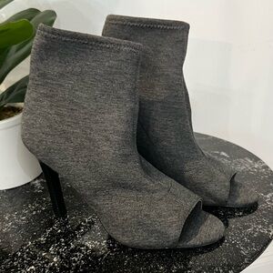 Carlos Santana Gray Peep-Toe Ankle Boots